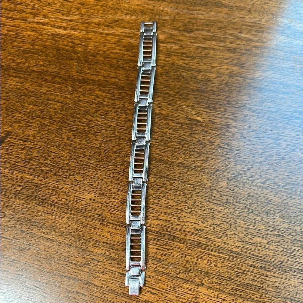 Stainless Steel Geometric Link silver and gold tone Bracelet